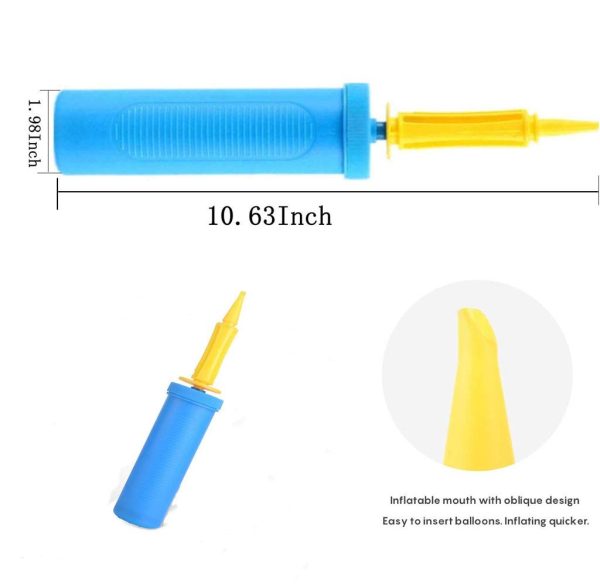 Voarge Pompa ad aria a palloncino, pompa ad aria a due vie, pompa ad aria a spinta manuale per feste o attivit?? (blu) - immagine 8