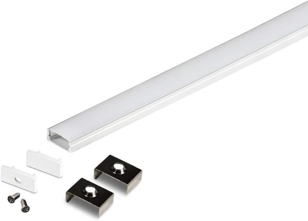 KingLed - Profilo in Alluminio da 1mt a Forma U Modello CC-32 con Coperchio Opaco per Striscia Led Cod 1232 - immagine 5