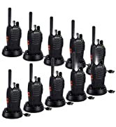 Retevis H777 Plus Walkie Talkie, Torcia LED, Ricetrasmettitore Ricaricabile a 16 Canali con Base ...