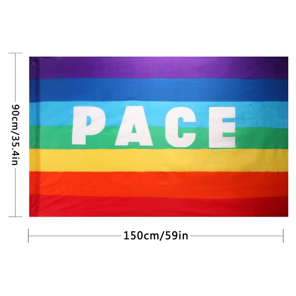 Bandiera Pace Arcobaleno, Bandiera Pace 90x150cm, Bandiera Della Pace Dell'Ucraina, Bandiere Pace, Rainbow Flag per Interno, Esterno, Giardino (A)