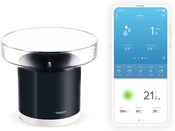 Netatmo NRG01-WW Pluviometro Wireless per la Stazione Meteo, Nero - immagine 6
