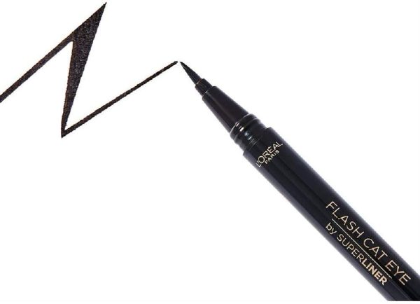 L'Or??al Paris Superliner Flash Cat Eye, Eyeliner Waterproof a Lunga Tenuta, Con Ala Stencil, Nero, 6 g - immagine 3