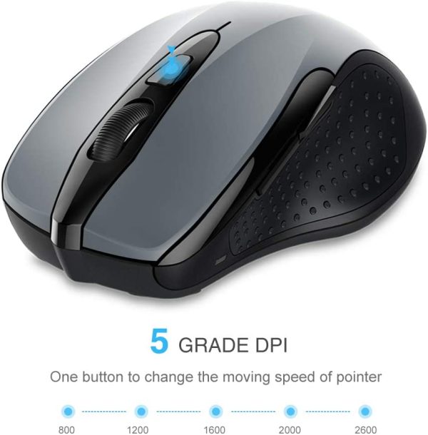 PRO Mouse Senza Fili, 2600DPI, Durata delle batterie di 24 Mesi, 2.4G - immagine 7