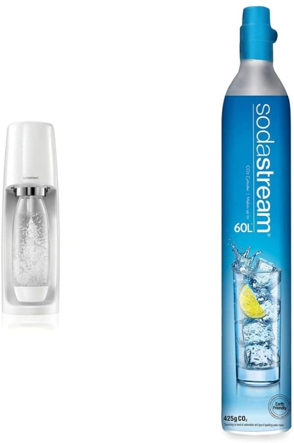 Spirit Produttore Di Acqua Frizzante, Bottiglia 1L Inclusa, Bianco, 53 Cm & Cilindro Co2 Addizionale In Licenza D'Uso, Originale Per Gasatore D'Acqua - immagine 4