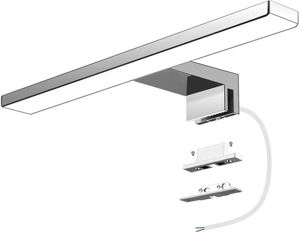 Aourow Lampada da Specchio a LED 5W 500 Lumen,Luce Specchio Bagno 30cm Bianco Freddo 6000K,Applique Specchio Impermeabile IP44,Specchio Armadio Lampada da Bagno,Faretto Specchio Bagno 230V