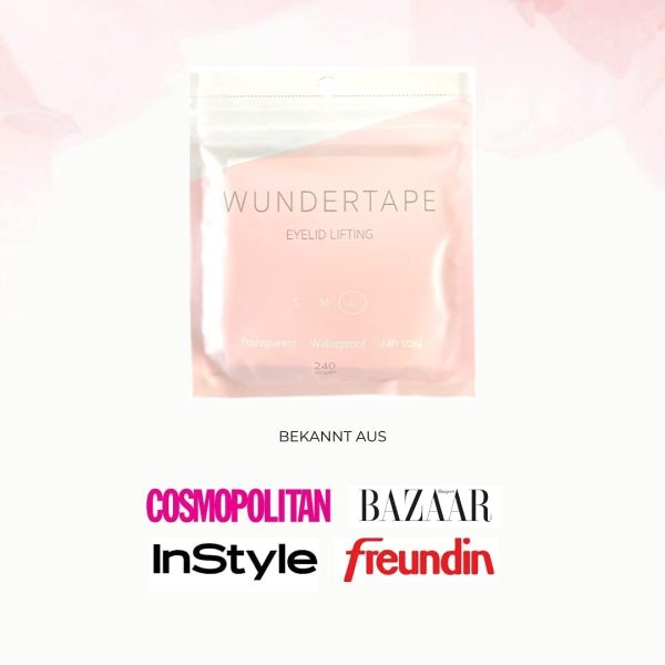 WUNDERTAPE"L" (144 pz) Strisce adesivi per palpebre cadenti - alza palpebre cadenti senza chirurgia! cerotti invisibile per sollevare le palpebre (lift stickers for eye lids)