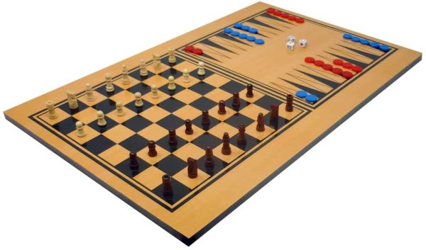 Sport One Calcetto e biliardo da appoggio, Gioco da tavolo 6 in 1, Calcetto balilla misure 51x31x16cm, Bigliardino da casa con giochi da tavola: ping pong, scacchi, dama, backgammon, Legno - immagine 2