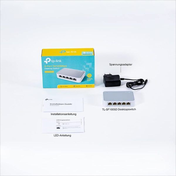 TL-SF1005D Switch Desktop, 5 Porte RJ45 10/100 Mbps, Plug & Play