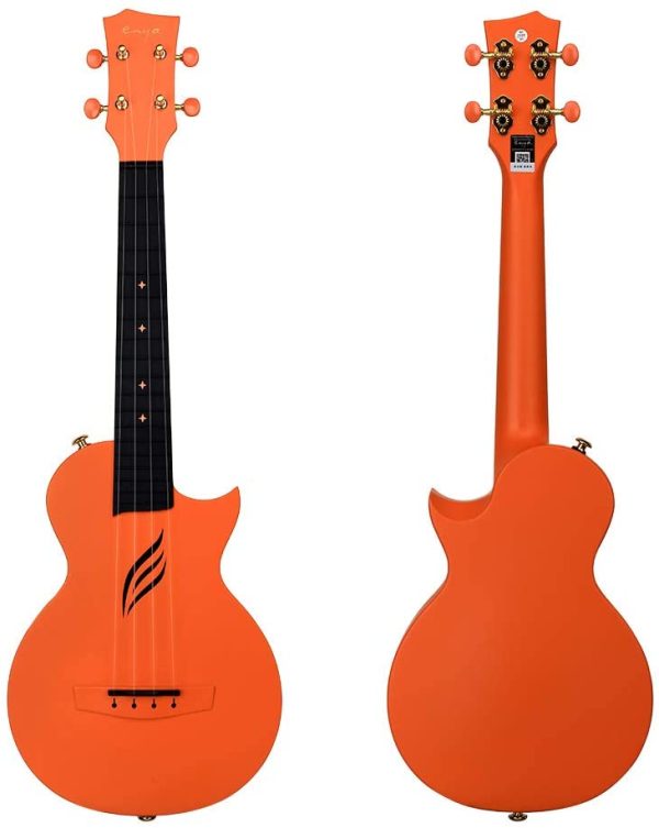 Ukulele Concerto Enya Nova U 23 pollici Ukelele Kit per Professionale e Principianti con tutto il corpo in Fibra di Carbonio,Borsa Imbottita,Tracolla,Capotasto,Corde di Scorta(arancio) - immagine 7