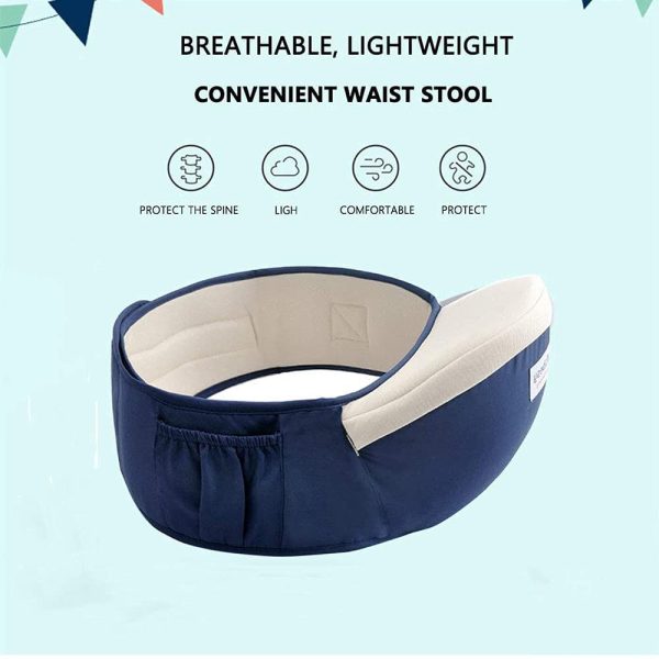 Baby Carrier Ergonomico, Hipseat Marsupio, Neonato Marsupio Hipseat, Hipseat Porta Bambino, Ergonomico Neonati Marsupio Sicurezza Supporto per Bambino da 3-36 Mesi (Blu scuro) - immagine 8