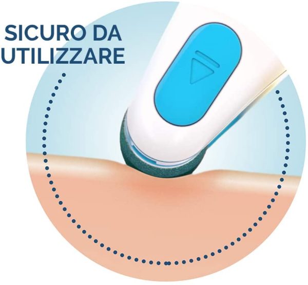 Scholl Velvet Smooth Roll Pedicure Elettrico Professionale per Pelle Secca e Talloni Screpolati, Azzurro, con Cristalli di Diamante - immagine 3