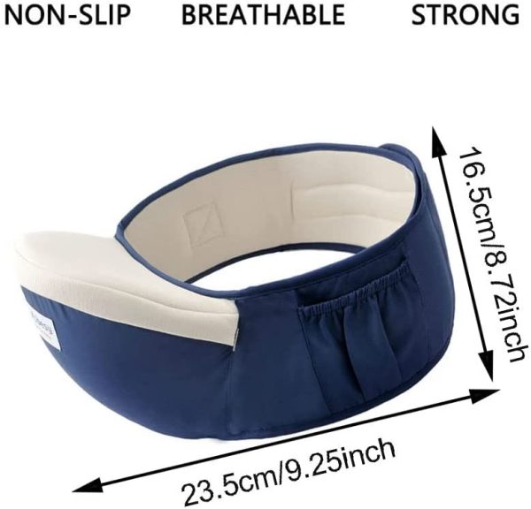 Baby Carrier Ergonomico, Hipseat Marsupio, Neonato Marsupio Hipseat, Hipseat Porta Bambino, Ergonomico Neonati Marsupio Sicurezza Supporto per Bambino da 3-36 Mesi (Blu scuro) - immagine 3