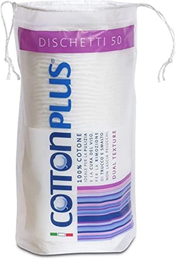 Cotton Plus DISCHETTI 50 pz. - LINEA BEAUTY | DISCHETTI 100% PURO COTONE | Dischetti struccanti per la pulizia del viso soffici e resistenti. - immagine 2