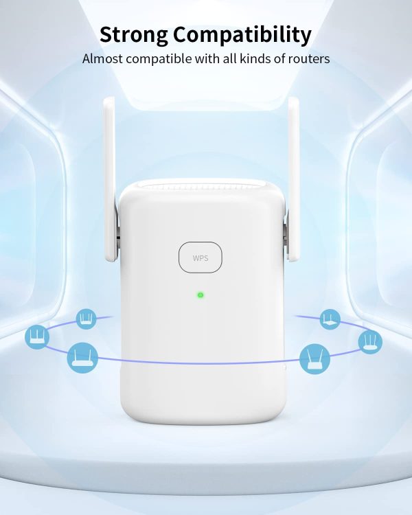 Ripetitore WiFi Wireless utilizzato per estendere la copertura di rete,1200Mbps, Supporta WiFi Repeater di rete a 2,4 GHz&5 GHz, WPS/AP/Bianco - immagine 9