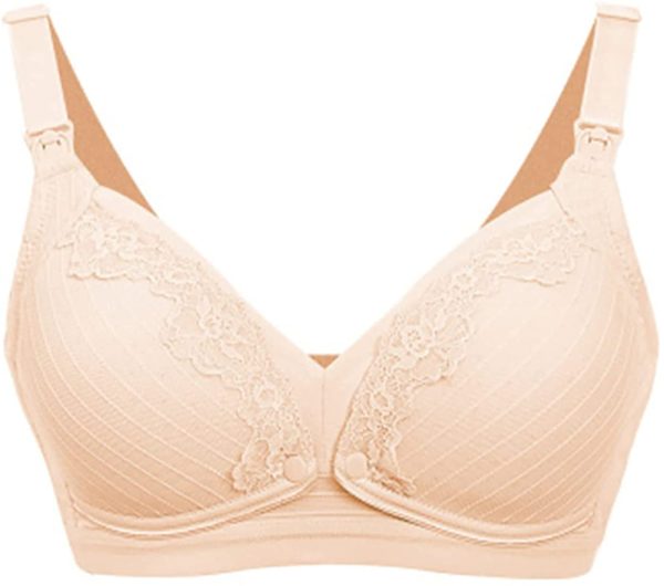 Aseniza Reggiseno da Allattamento Cotone Reggiseno Premaman con Bottoni Reggiseno Bra Donna Senza Ferretto e Senza Cuciture - immagine 3