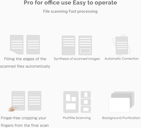 Document Camera X3, Scanner per Documenti, Scanner Portatile ad Alta Definizione, Formato Scanner A3, OCR Multilingua, Riconoscimento Inglese, USB, SDK e Twain, Software Potente - immagine 6