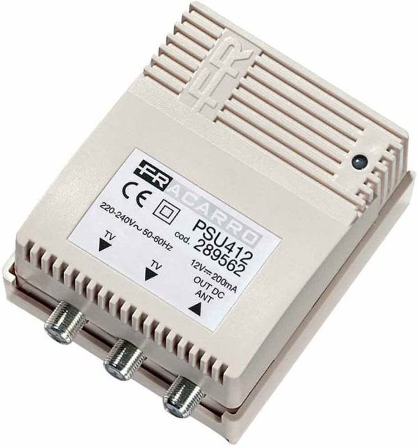 Alimentatore stabilizzato 2 Uscita 12V, 200 mA Fracarro PSU412