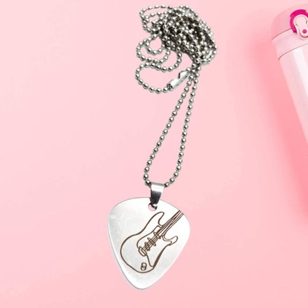 SUPVOX Collana con plettro in metallo Collana con motivo musicale in chitarre di perle Collana con ciondolo personalizzato - immagine 4