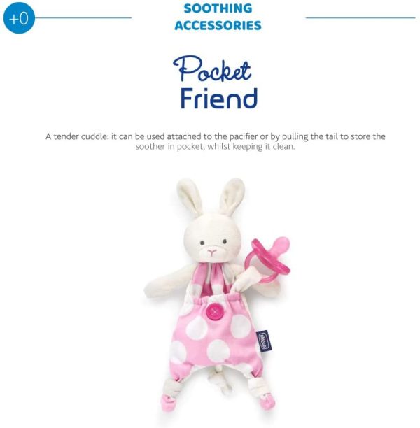 Chicco Pocket Friend Coniglio, Peluche per Neonati a Forma di Morbido Coniglietto, Rosa - immagine 2