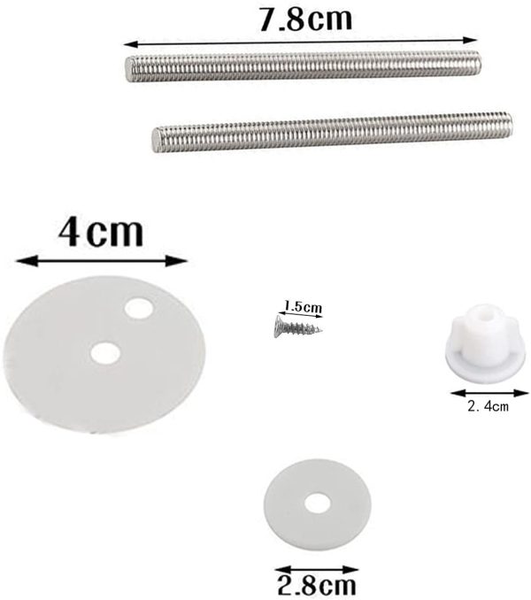 Cerniere Sedile WC Coppia, Cerniera per riparazione sedile WC, di ricambio rifinite in lega di zinco Cerniere Coprivaso, Compresi i Raccordi - immagine 4