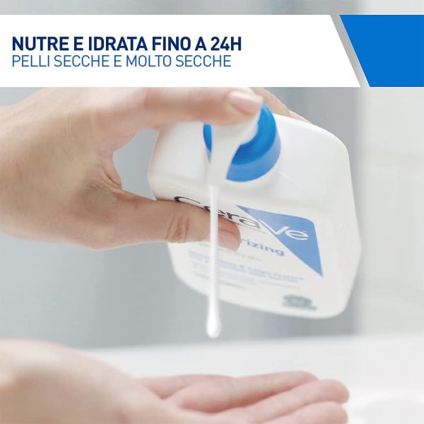 CeraVe Lozione Idratante Viso e Corpo per Pelle Secca, con Acido Ialuronico 473ml + Travel Size Detergente Idratante 20ml - immagine 4