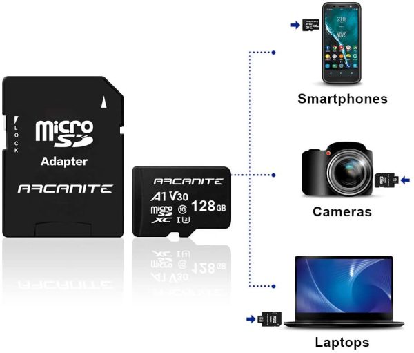 , 128 GB microSDXC scheda di memoria con adattatore SD, A1, UHS-I U3, V30, 4K, Ultra HD, Classe 10, Velocit?? di lettura fino a 90 MB/s - immagine 5