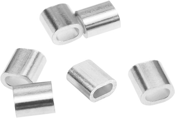 100 Pcs Ghiere in Alluminio Cavo Fune manicotti in alluminio Clip Boccole,clip,maniche,ovali morsetti in alluminio per fune,connettori cavi metallici(0.07 inch/2mm) - immagine 5