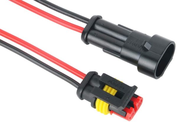 5 Kit 2 Pin Auto Impermeabile Connettore, Connettori Elettrici per Presa, Auto Electrical Connector Spina con Filo, Isolato e Sigillato - immagine 5