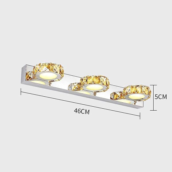 Luce da Specchio per Bagno 9W 6000k Applique Da Bagno a Led IP44 Lampade da parete impermeabili 46x5cm - immagine 3