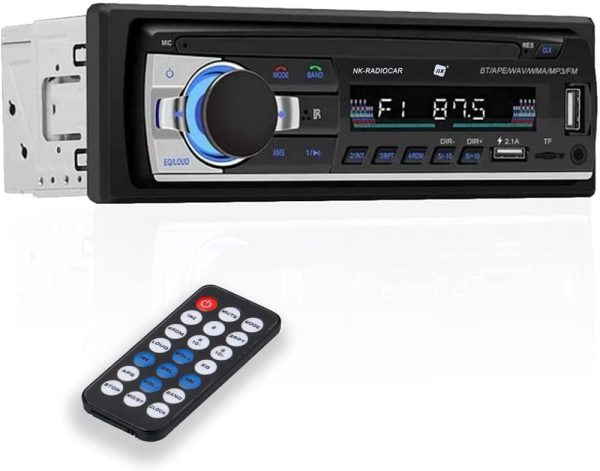 Autoradio Bluetooth 4.0 - 1 DIN - 4x40W - Funzione AUX, lettore MP3 e doppia porta USB, suono stereo FM, chiamate in vivavoce, telecomando, display LCD, iOS e Android