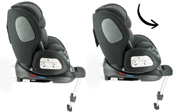 Seggiolino isofix OXALIS giratoria 360?? con gamba stabilizzatrice regolabile - Gruppo 0+/1/2/3 (0-36 Kg) - Migo (Gris oscuro) - immagine 6