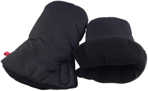 Guanti Passeggino, Enjoyfeel Stroller Hand Muff Extra Spesso Winter Waterproof Anti-freeze Gloves Proteggi-mani Per Passeggino Rimorchio Bicicletta (Black) - immagine 3