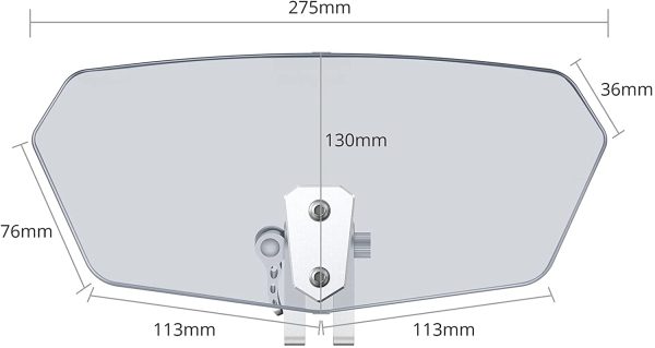 Parabrezza Moto Spoiler di Estensione Parabrezza del Vento con Clip Regolabile Cupolino Spoiler Parabrezza Prolunga Deflettore Universale per Moto - immagine 2
