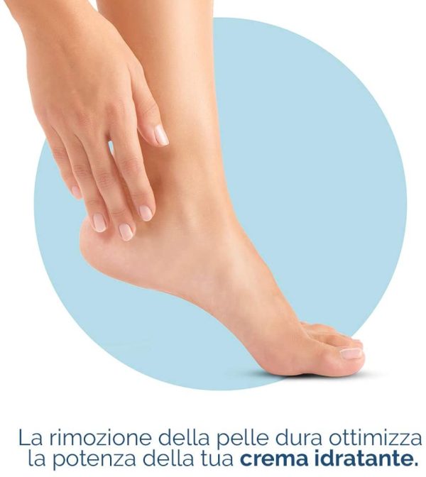 Scholl Velvet Smooth Roll Pedicure Elettrico Professionale per Pelle Secca e Talloni Screpolati, Azzurro, con Cristalli di Diamante - immagine 4