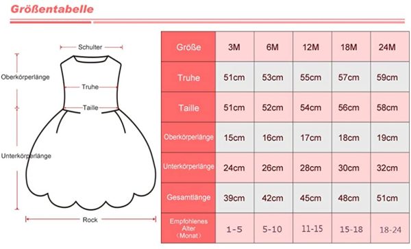 AHAHA Abiti da Battesimo per Le Neonate Principessa Abito da Sposa per Bambini Festa di Compleanno Abiti (0-2 Anni) - immagine 6