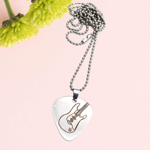 SUPVOX Collana con plettro in metallo Collana con motivo musicale in chitarre di perle Collana con ciondolo personalizzato - immagine 2