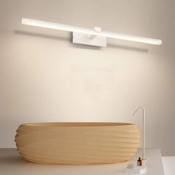 ZH-VBC Lampada a Specchio a LED Bagno 40cm/50cm/60cm/70cm/80cm/90cm Luce da Muro per Bagno Design Moderno per Decorazione, Moderna Illuminazione da Bagno, Bianco,WarmLight-40cm - immagine 8