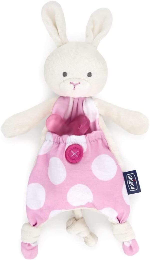 Chicco Pocket Friend Coniglio, Peluche per Neonati a Forma di Morbido Coniglietto, Rosa - immagine 5