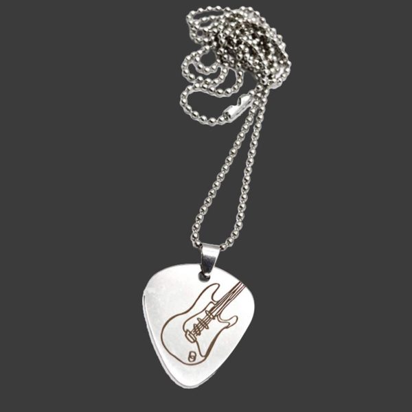 SUPVOX Collana con plettro in metallo Collana con motivo musicale in chitarre di perle Collana con ciondolo personalizzato - immagine 6