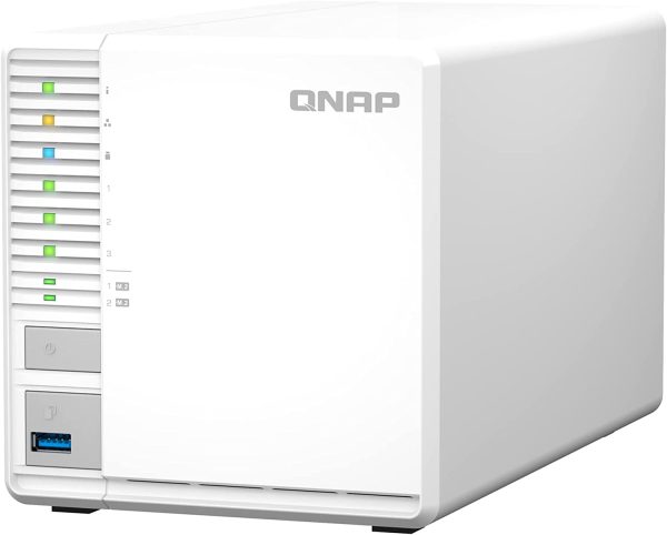 QNAP - Case per Nas DT TS-364-4G, con 3 alloggiamenti, 4 GB di RAM, processore Intel Celeron 4-Core, Nas 2,5 GbE con Cache SSD M.2 per l??Esecuzione di Macchine virtuali - immagine 3