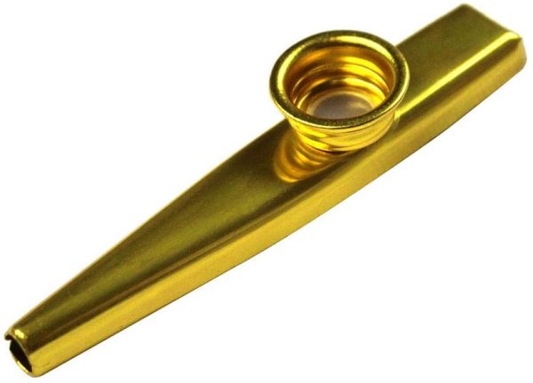 Dorato Kazoo Strumento Cazu in lega di alluminio Confezione singola con 3 membrane per accompagnamento strumentale per feste - immagine 8