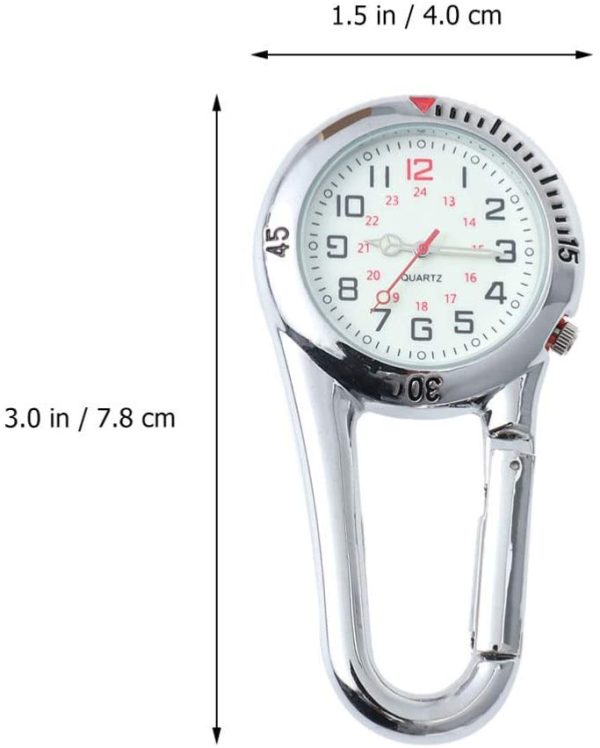 ULTECHNOVO Clip on Watch Orologio Sportivo con Moschettone Orologio Bagliore al Buio Orologio da Tasca Clip-On per Escursioni in Arrampicata Viaggi - immagine 5