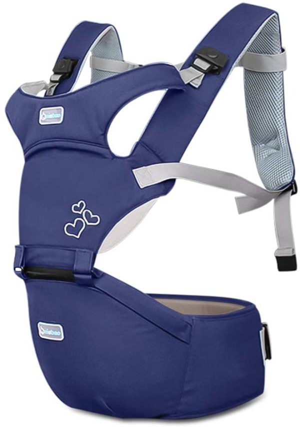 SONARIN Front Premium Marsupio Neonati Ergonomico Con Sedile,Multifunzione,Bambino da 0 a 3 anni,fibbia rotante a farfalla,Sicuro e Comodo,Adattato al crescere del tuo bambino(Blu) - immagine 2