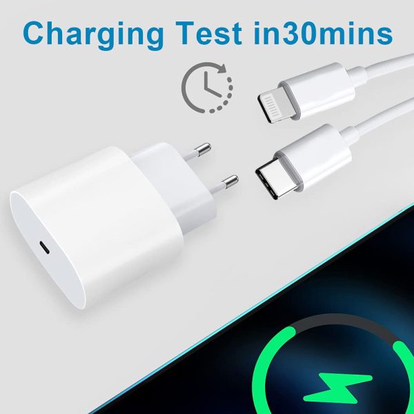 Caricabatterie rapido per iPhone 12??Certificato MFi??Caricabatterie da parete Power PD Type C da 20 W con cavo da USB C a Lightning da 4 piedi compatibile con iPhone 13/12 Pro Max 11 Pro X XS XR 8