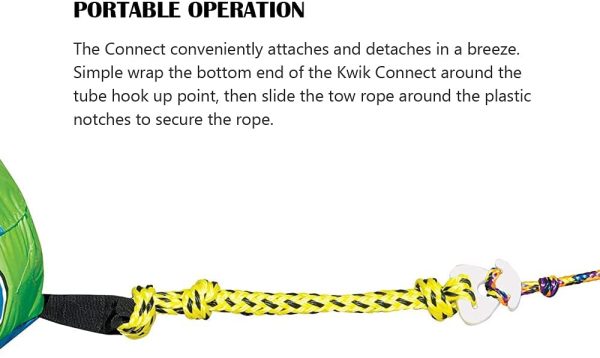 2 Confezioni Tow Rope, cavo di collegamento per sci nautico Cavo di traino Connettore per tubi per tubi, sci, wakeboard con Seadoo, 45 cm (Yellow black dot) - immagine 3