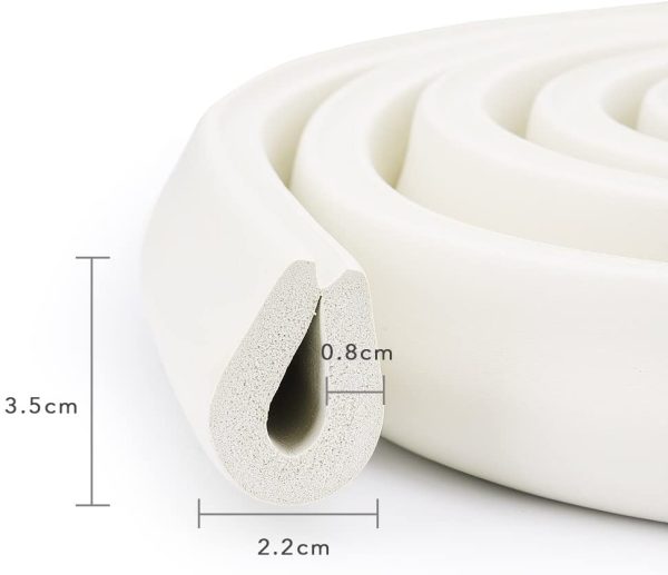 Vicloon Protezioni per Bordi, 2M * 2 Set Simpatico Rullo di Schiuma Protettiva Antiurto Bordi Protettivi Angoli delle Pareti,Mobili, Super-soft Proofing e la Sicurezza per il Bambino (Bianca) - immagine 3