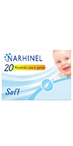 Narhinel 20 Ricambi Soft Usa&Getta per Aspiratore Nasale