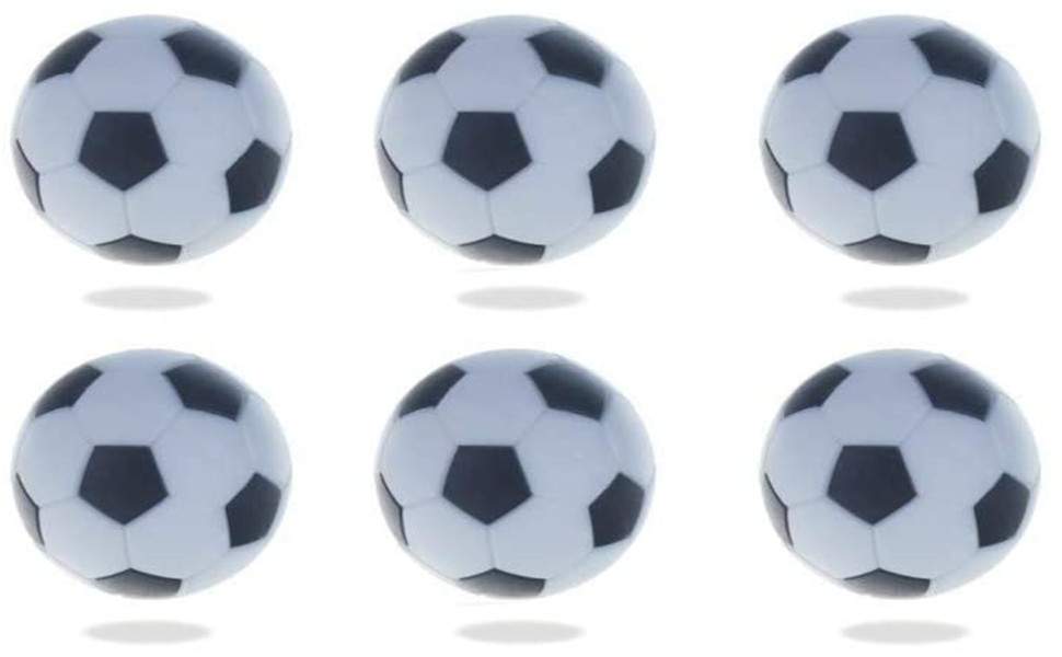 LATRAT 6 Palline da Calcio Balilla Nero Bianco