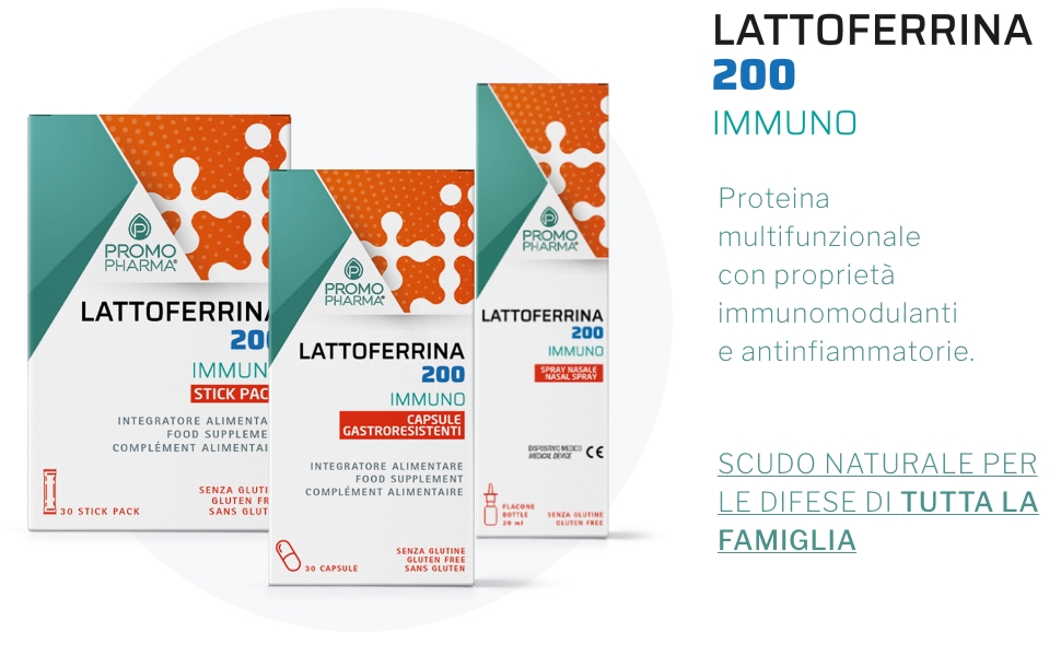 promopharma lattoferrina 200 immuno integratore alimentare sistema immunitario