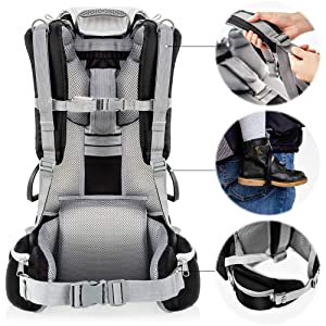 Zaino Porta Bambino Portabeb?? Ergonomico imbottito, protezione solare, cintura, trekking montagna